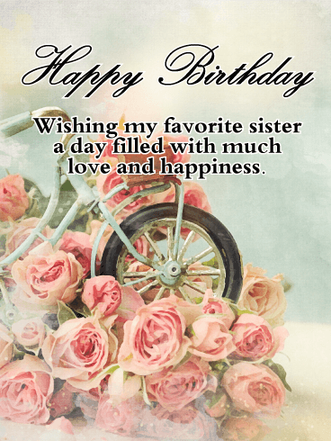 Gorgeous Art Happy Birthday Card for Sister